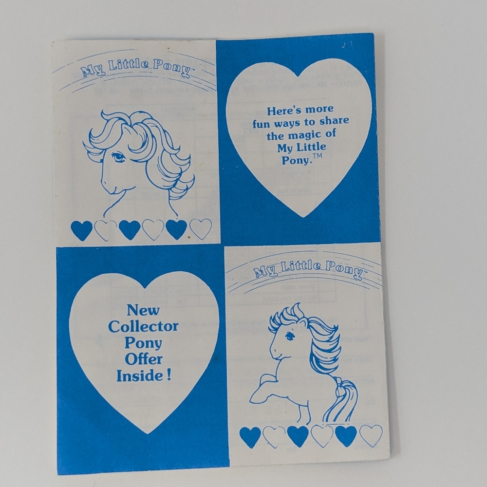 My Little Pony Pamphlet G1 Collector Birthday Ponies Fan Club Vintage 4.25"